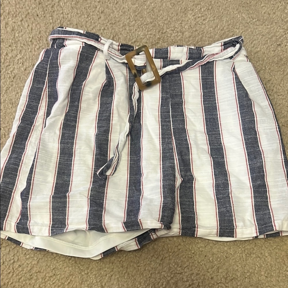 Altar'd State Blue and White Striped Shorts